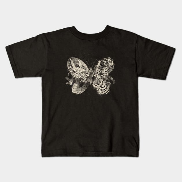 Dragon Tiger Tattoo Butterfly by Tobe Fonseca Kids T-Shirt by Tobe_Fonseca